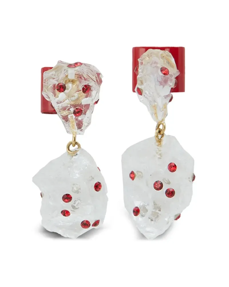 Marni Hängeohrringe mit Strass - Gold Gold