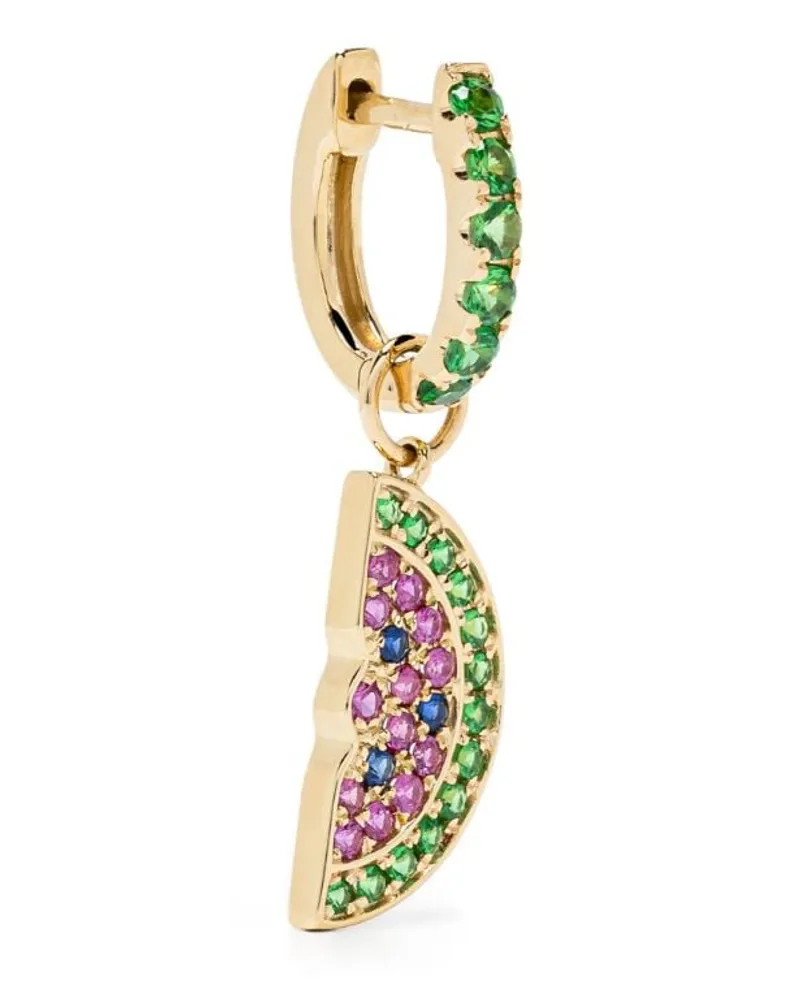 Roxanne First 14kt Gelbgoldohrring mit Rubin und Smaragd Gold