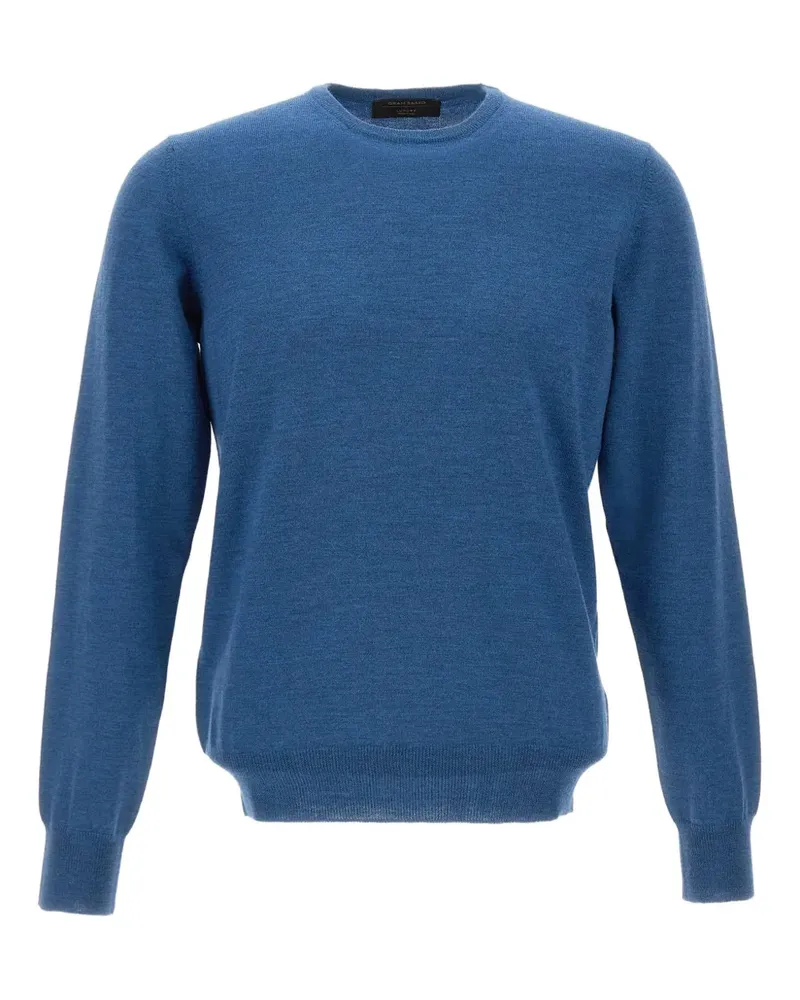 Gran Sasso Pullover mit geripptem Besatz - Blau Blau