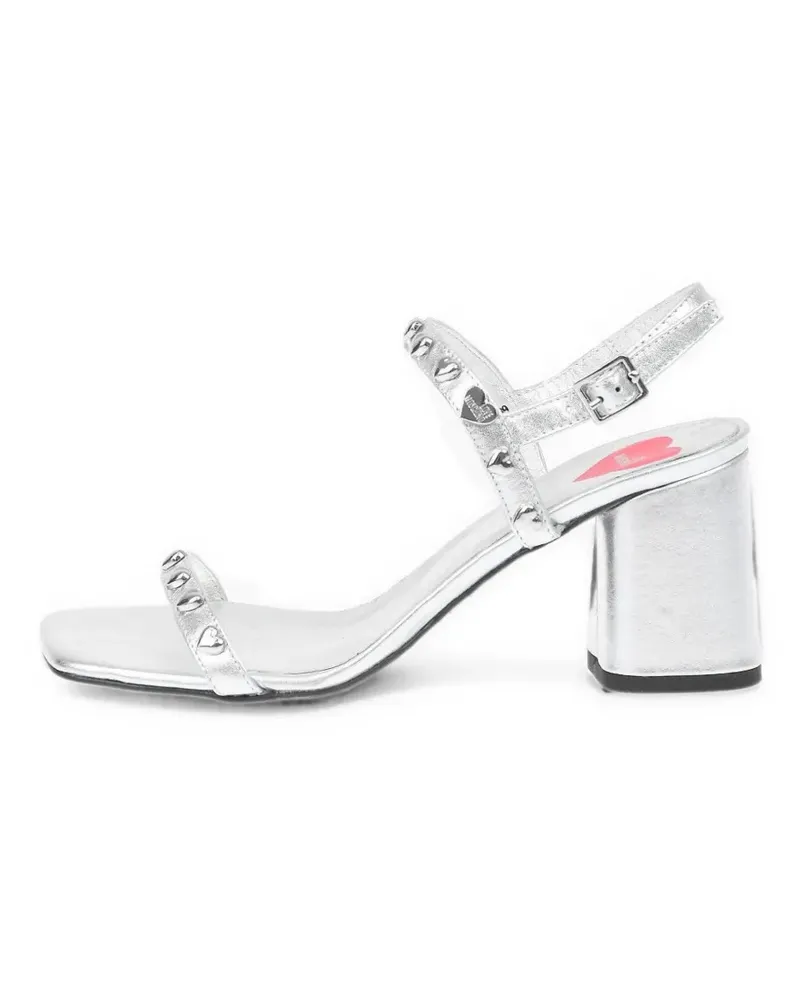 Moschino Love Sandalen mit Herznieten - Silber Silber