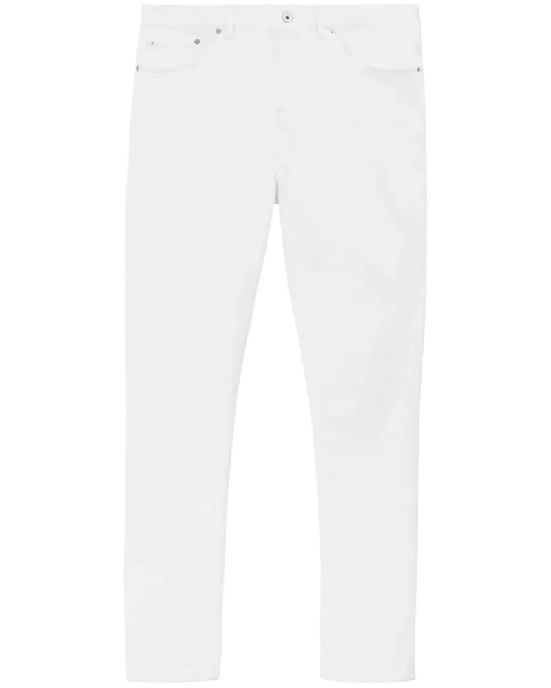 Burberry Halbhohe Slim-Fit-Jeans Weiß