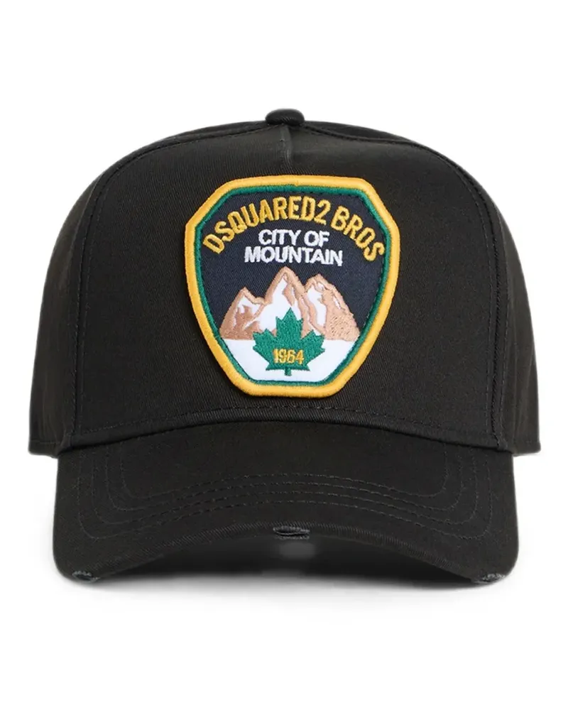 Dsquared2 logo-embroidered baseball cap - Schwarz Schwarz