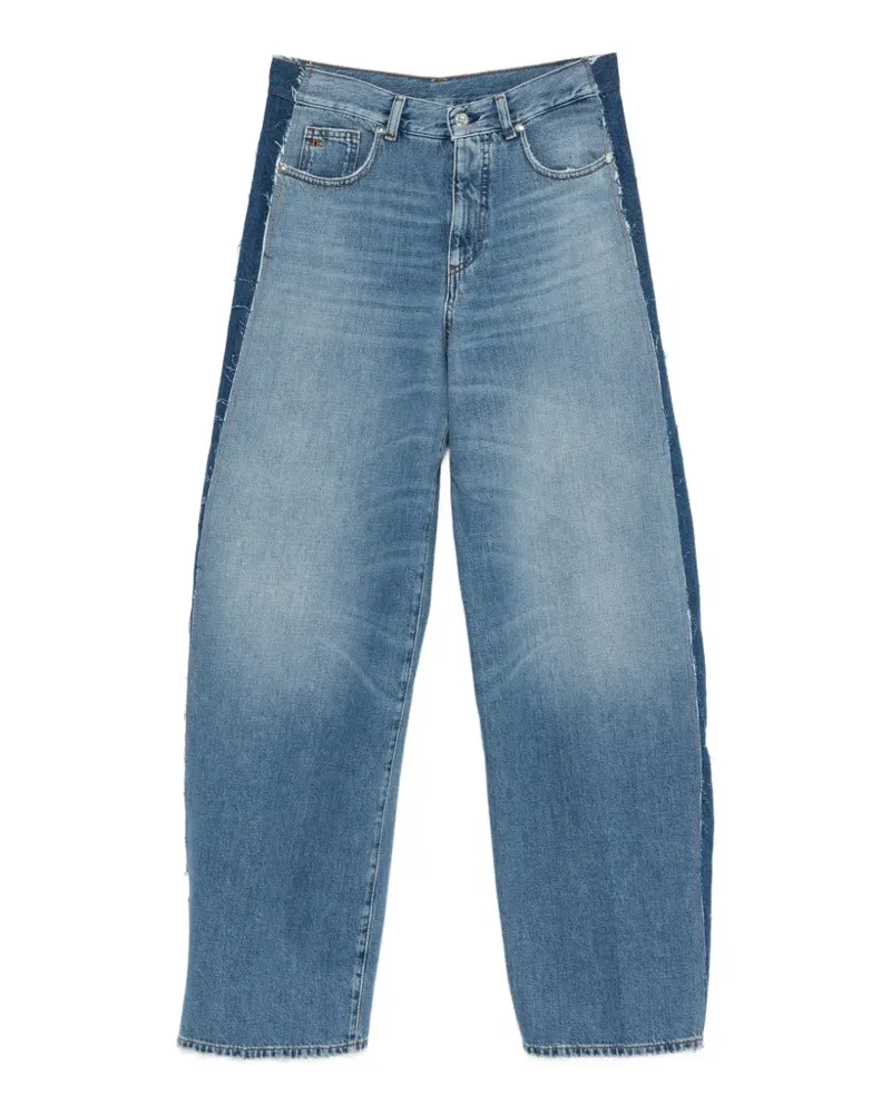 nine:inthe:morning Gea patch overcarrot frayed jeans - Blau Blau