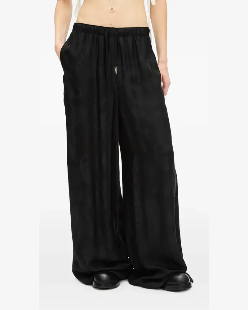 Ann Demeulemeester Nevi Satinhose mit Paisleymuster - Schwarz Schwarz