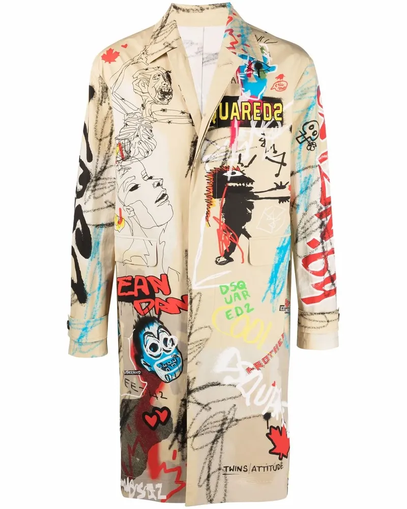 Dsquared2 Mantel mit grafischem Print - Nude Nude