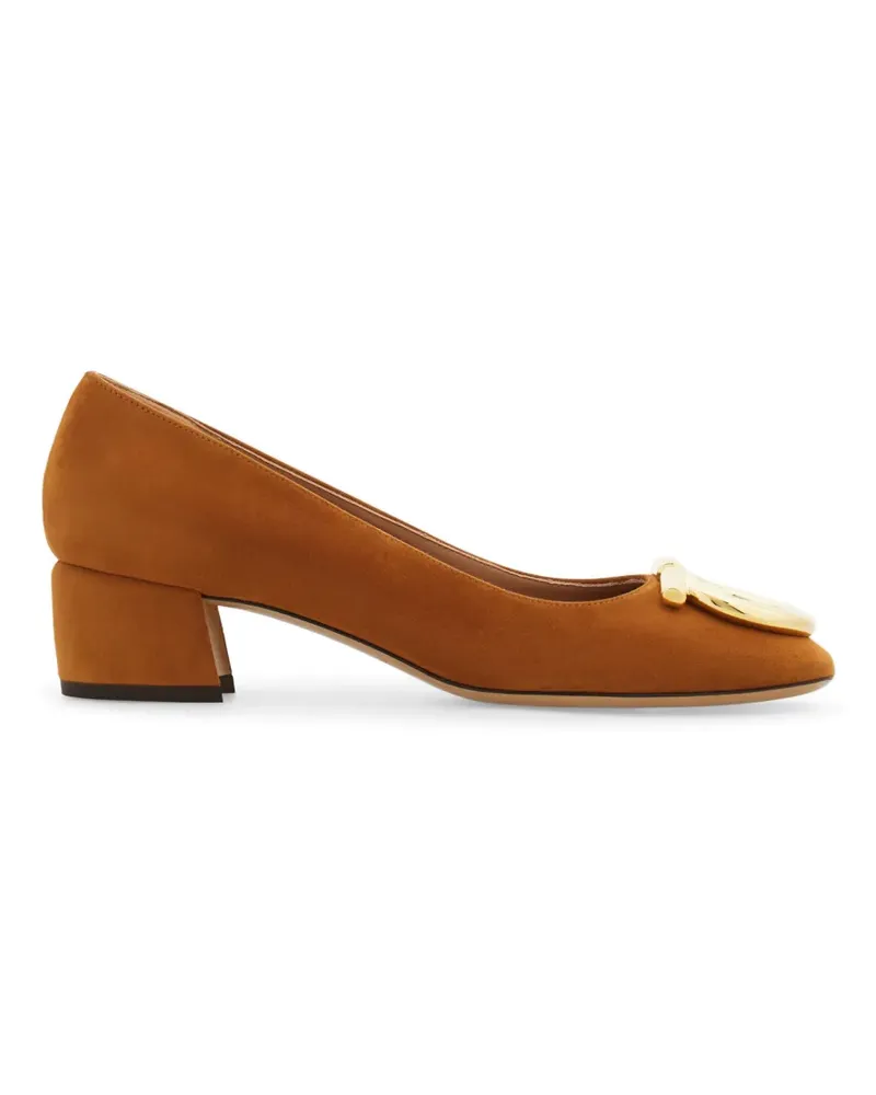 Ferragamo Pumps mit Maxi Gancini - Braun Braun