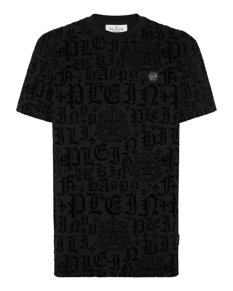 Philipp Plein T-Shirt mit Gothic Plein-Print - Schwarz Schwarz