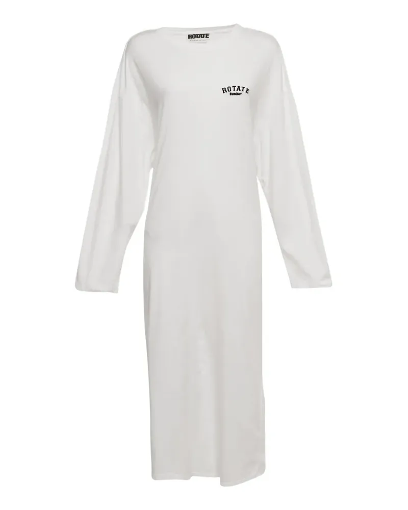 ROTATE Birger Christensen logo-embroidered cut-out midi dress - Weiß Weiß