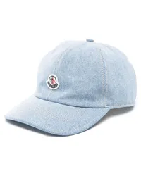 Moncler Jeans-Baseballkappe mit Logo-Patch Blau