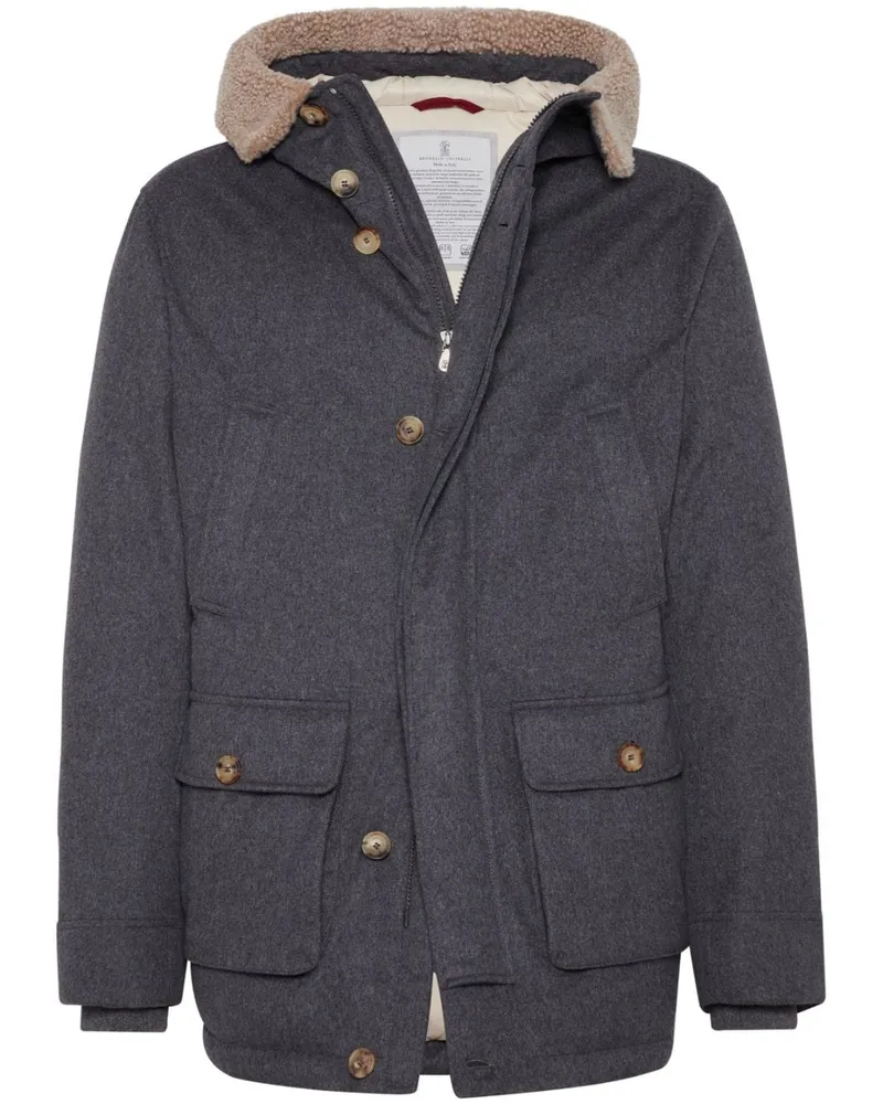 Brunello Cucinelli Gefütterte Kapuzenjacke - Grau Grau