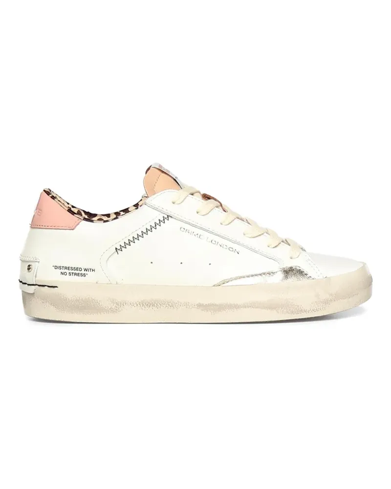Crime Distressed lace-up sneakers - Weiß Weiß