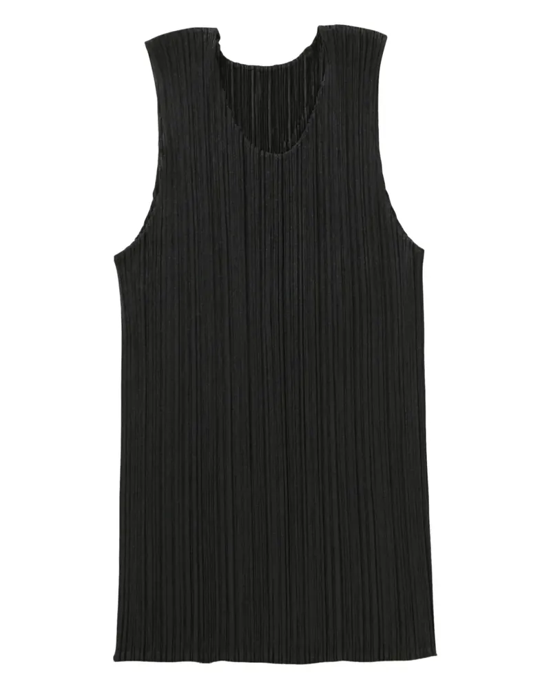 Issey Miyake pleated tank top - Schwarz Schwarz