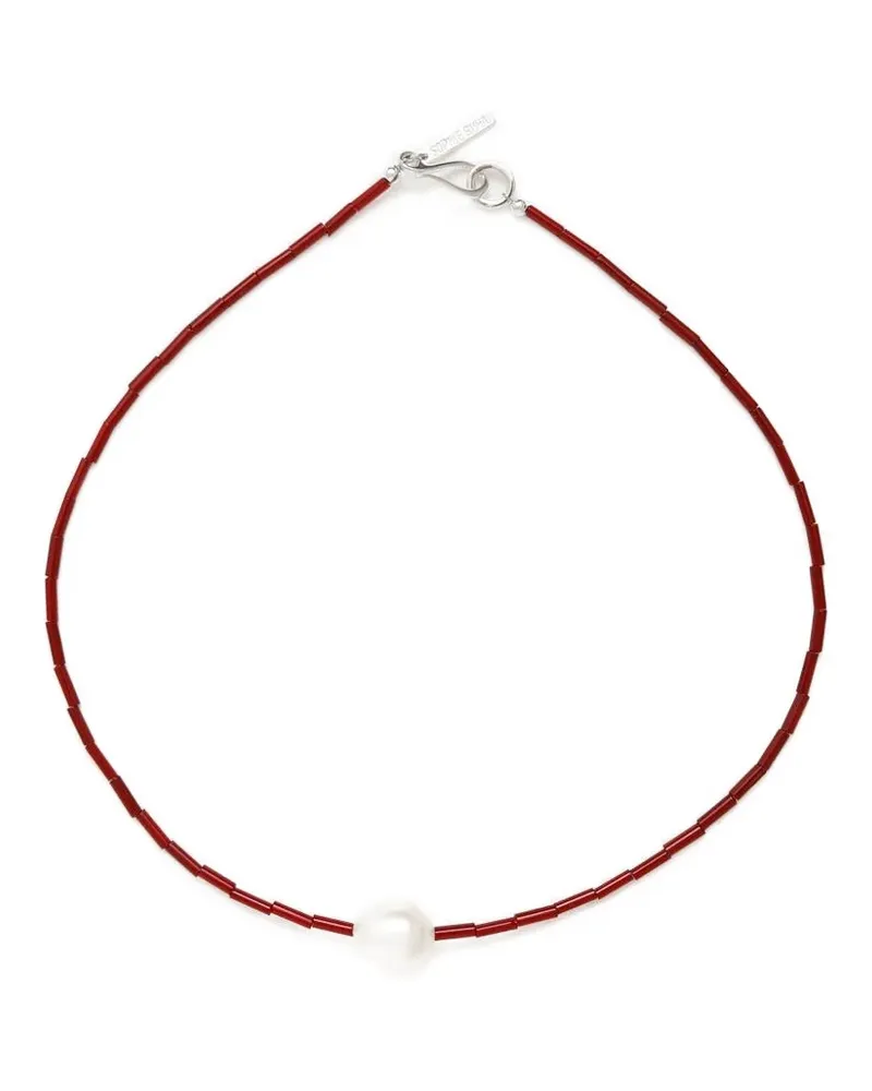 Sophie Buhai Hathor pearl and carnelian necklace - Rot Rot
