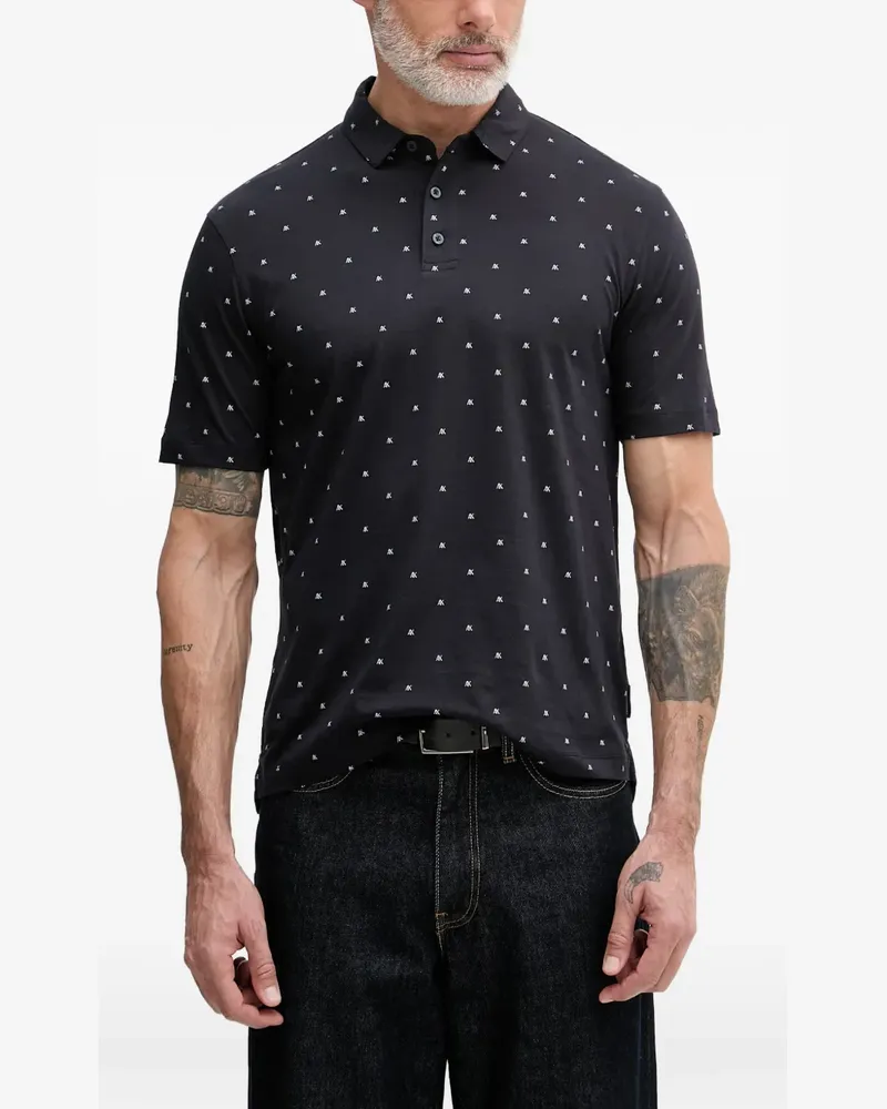 Armani Exchange logo-print short-sleeve polo shirt - Schwarz Schwarz
