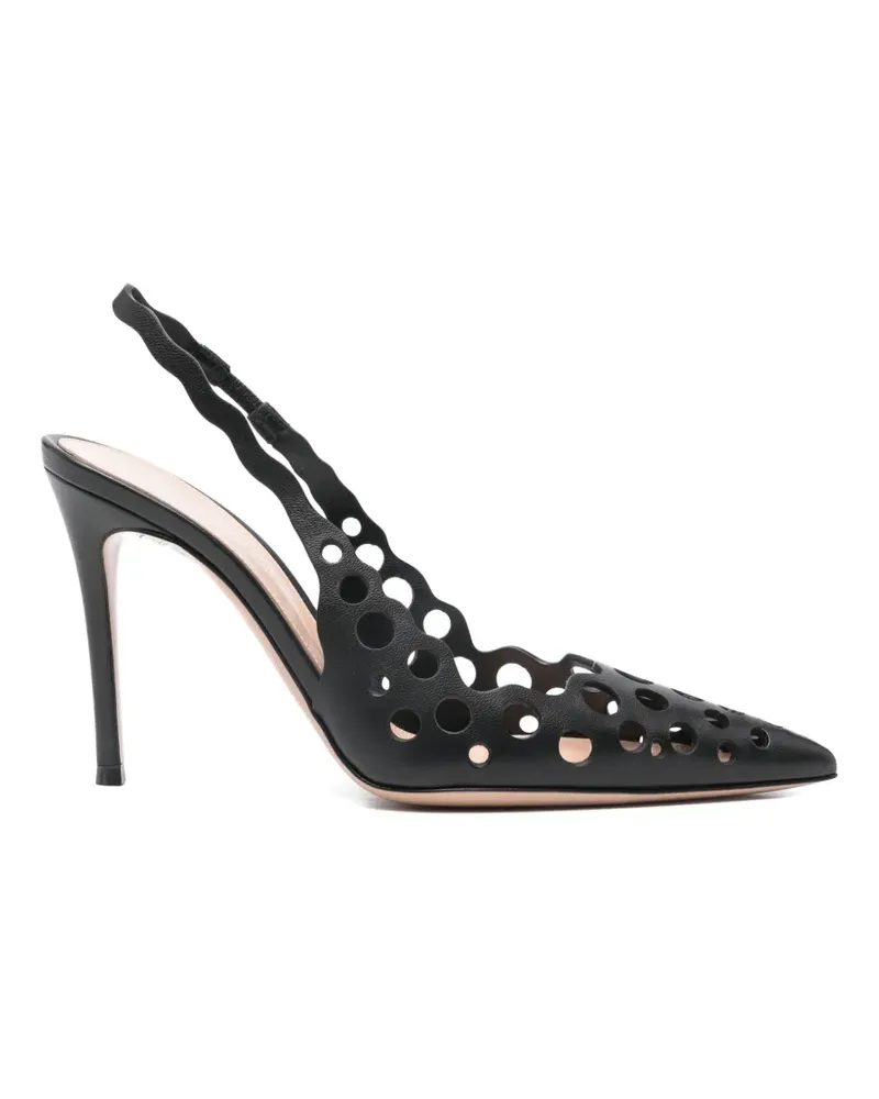 Gianvito Rossi Slingback-Pumps mit Laser-Cuts - Schwarz Schwarz