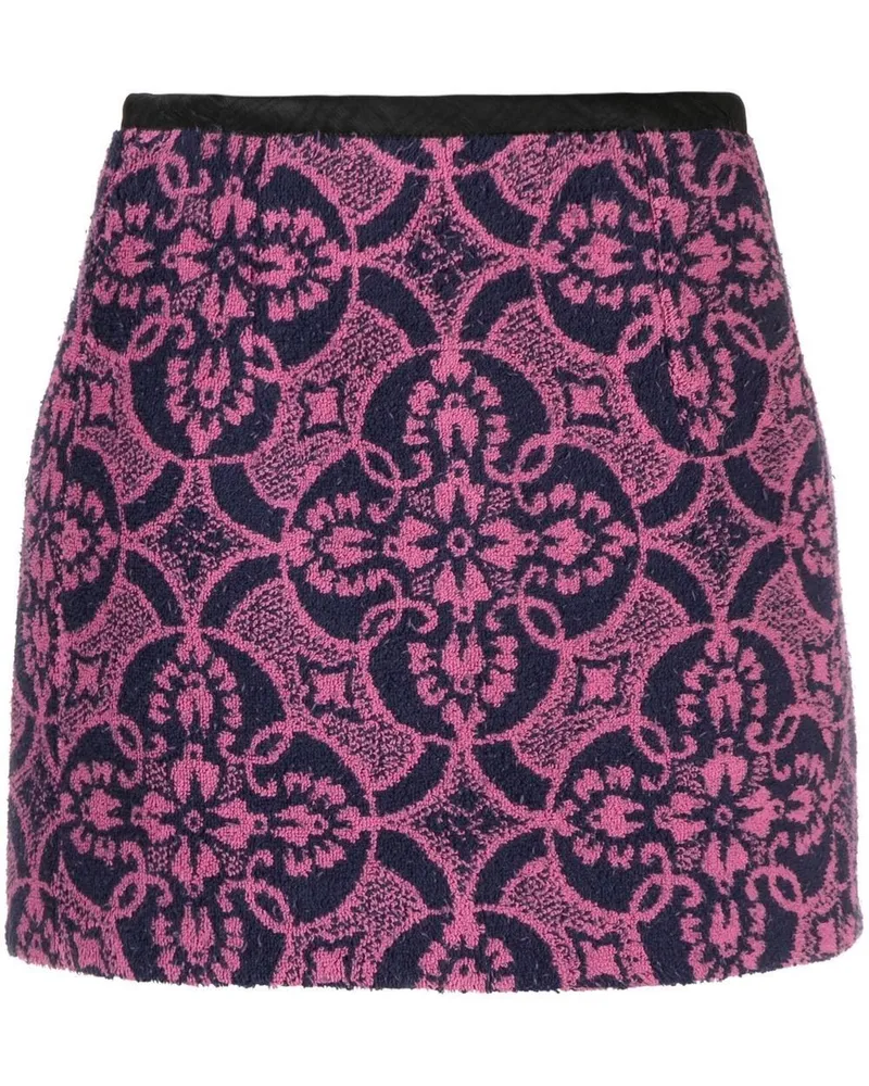 Marine Serre Jacquard-Minirock - Rosa Rosa