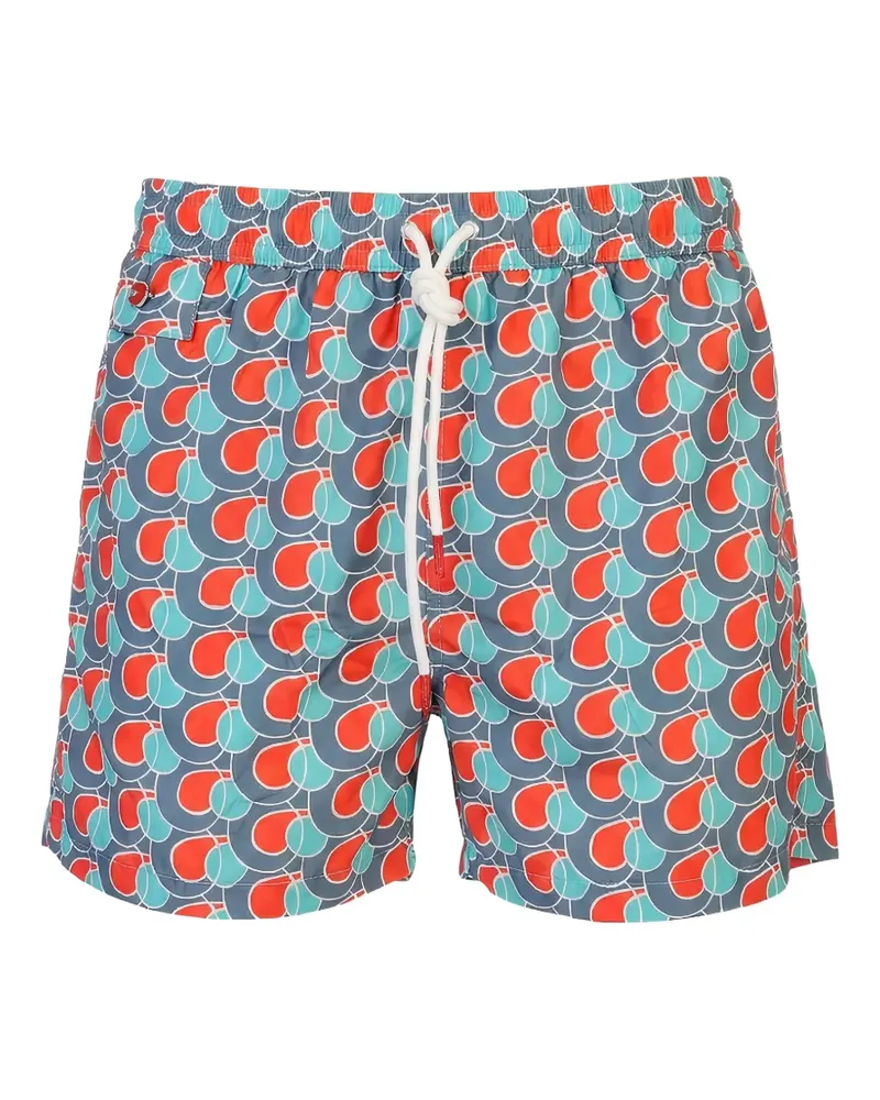 Kiton geometric-print drawstring swim shorts - Blau Blau