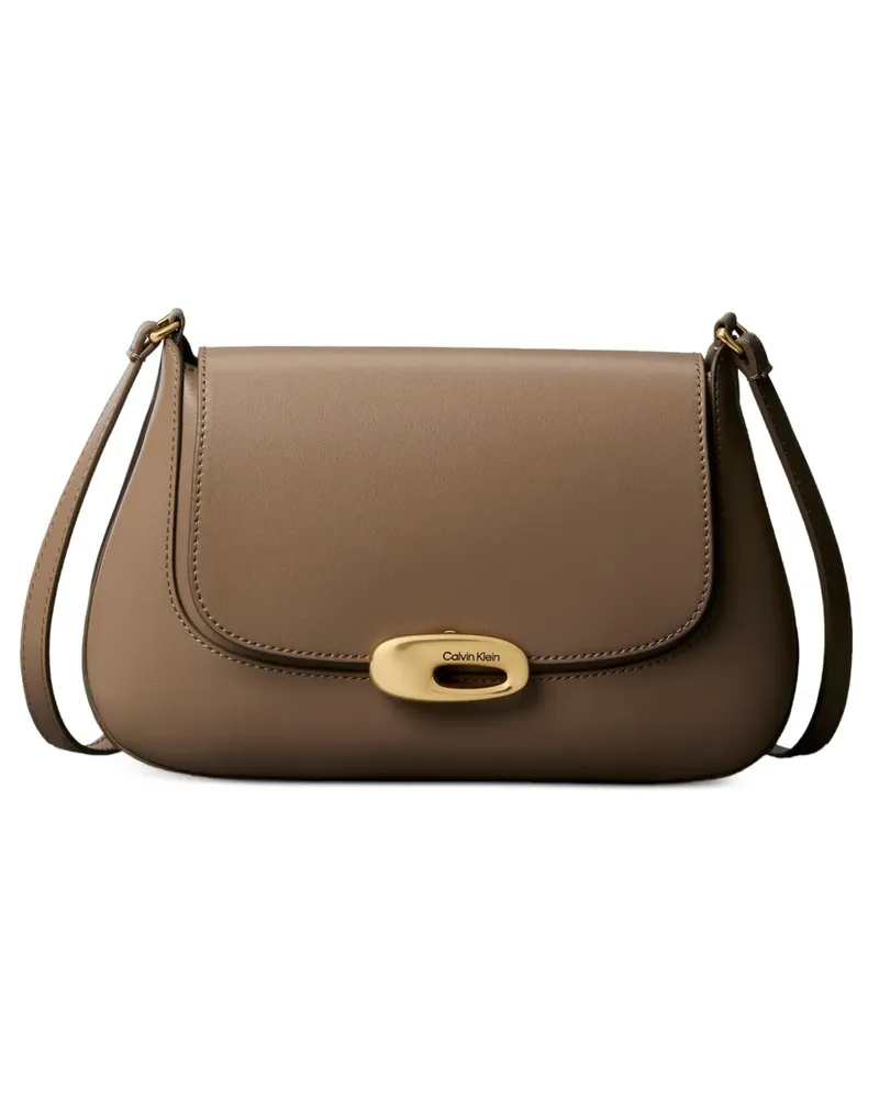 Calvin Klein flap lock shoulder bag - Nude Nude