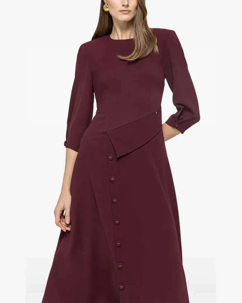 NISSA button-detail midi dress - Rot Rot