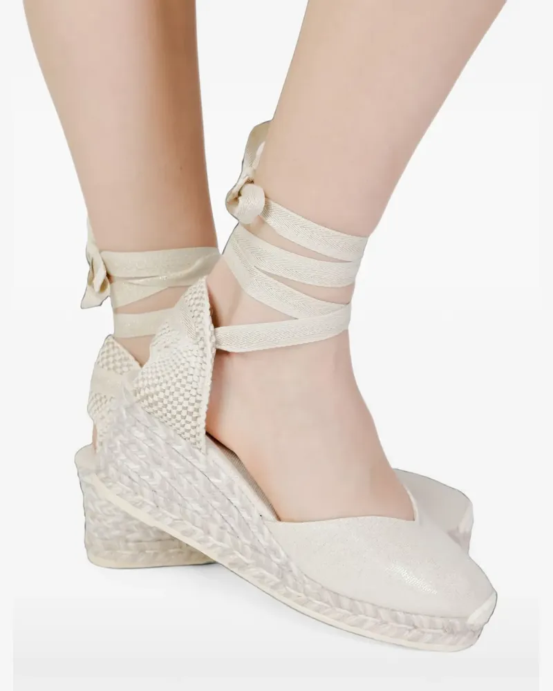 Espadrilles wedge-heel lace-up sandals - Nude Nude