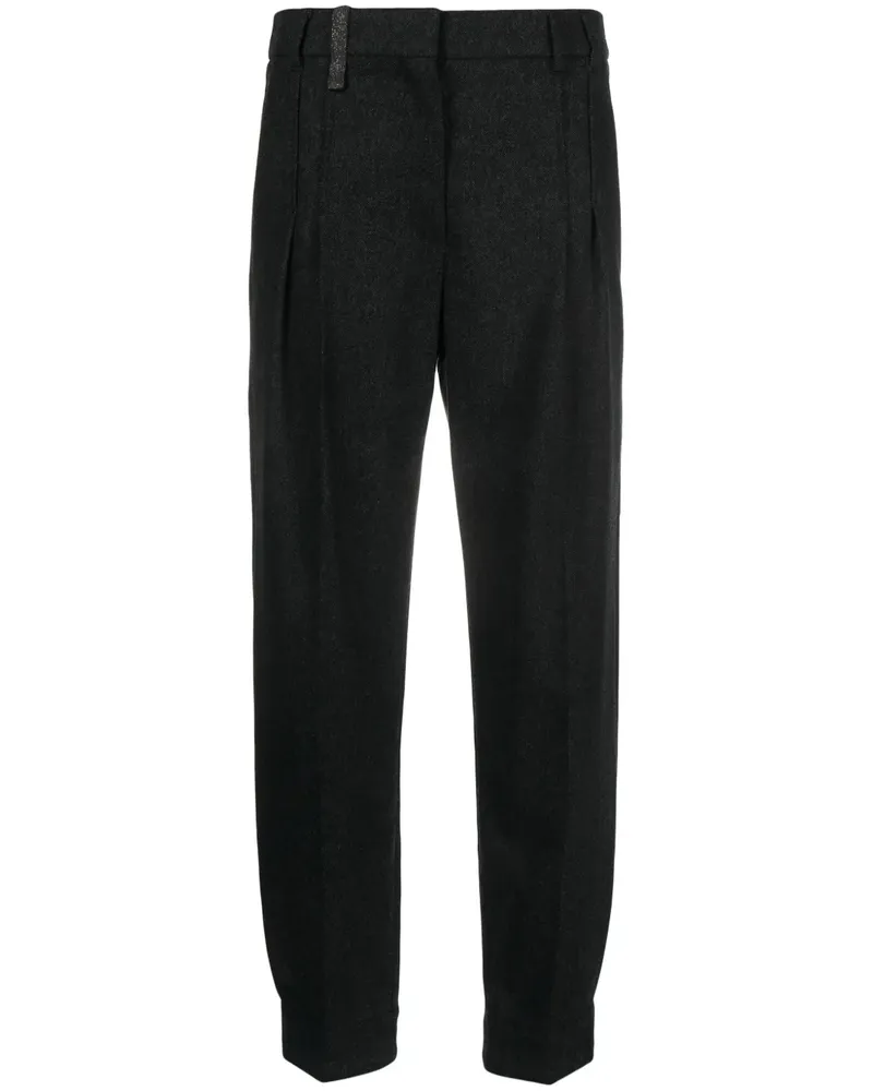 Brunello Cucinelli Cropped-Hose mit Falten - Grau Grau