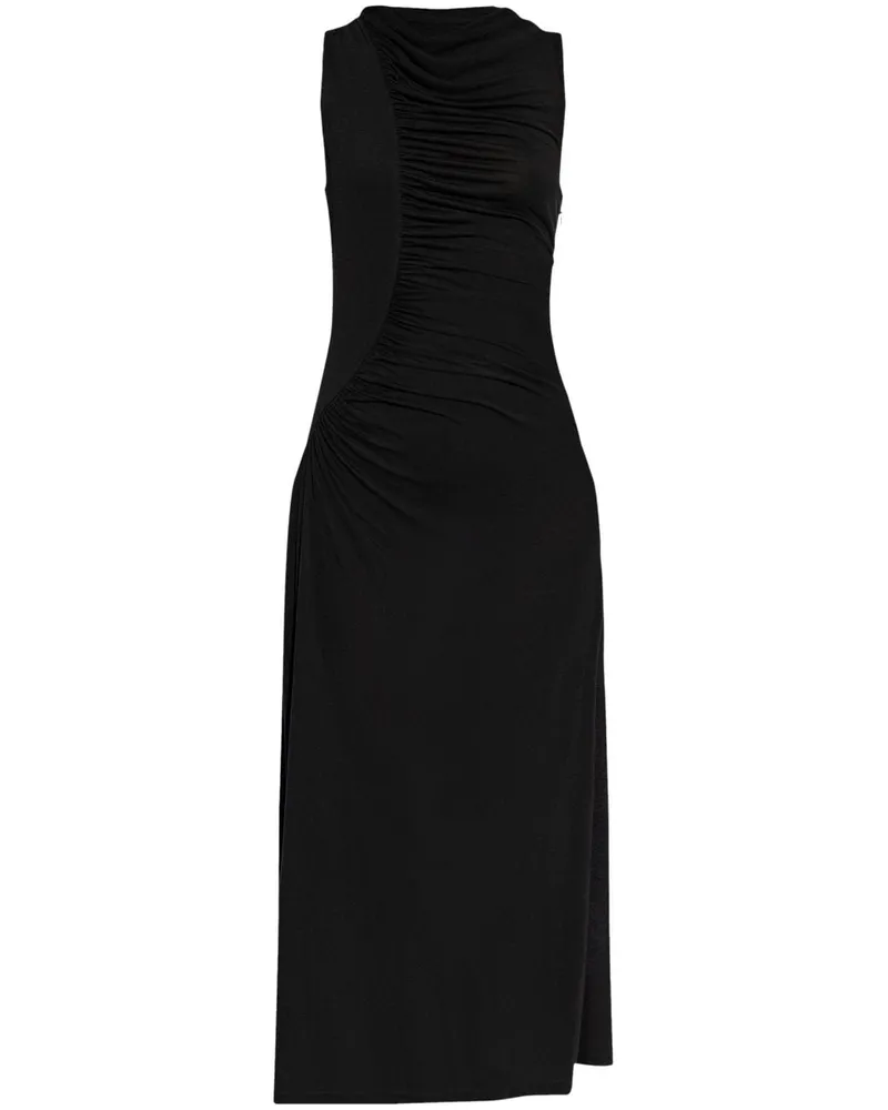 Ulla Johnson Ärmelloses Livia Midikleid - Schwarz Schwarz