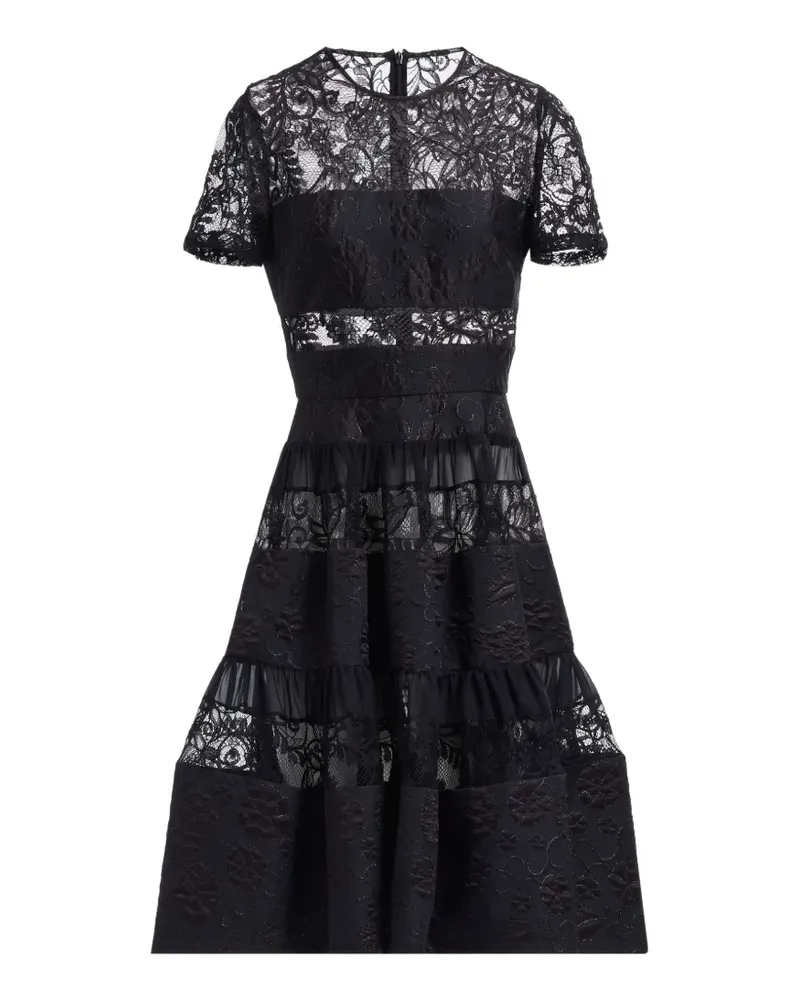 Elie Saab Midikleid mit Spitzeneinsätzen - Schwarz Schwarz