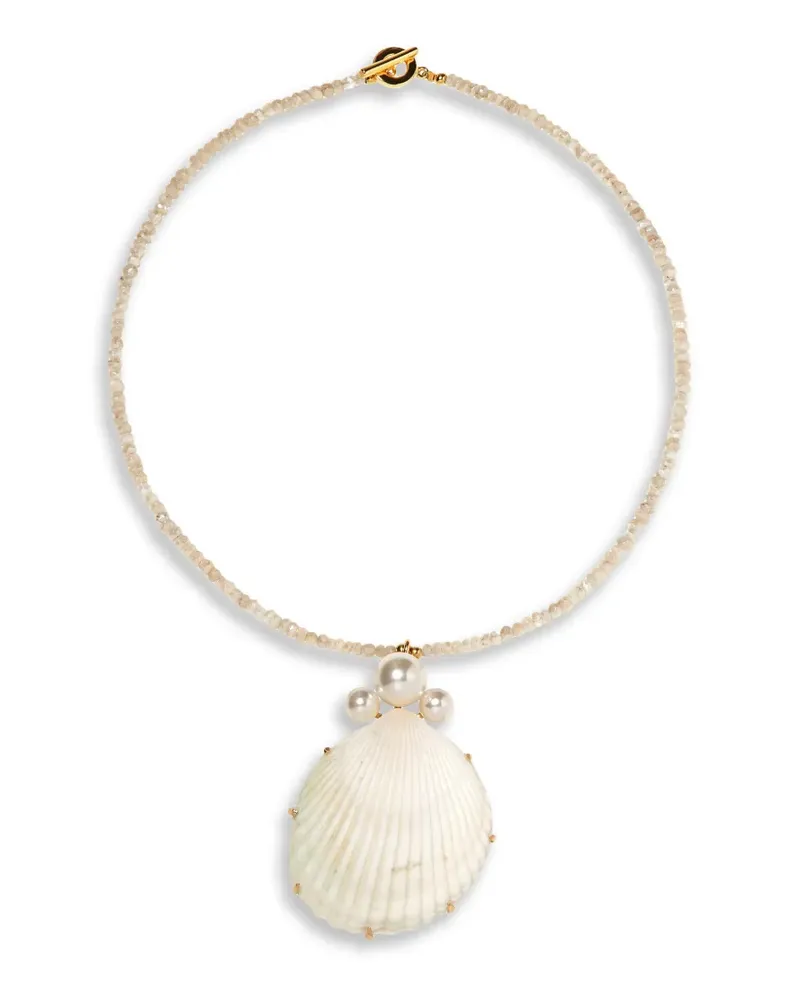 Jennifer Behr Flamenco shell-pendant necklace - Gold Gold