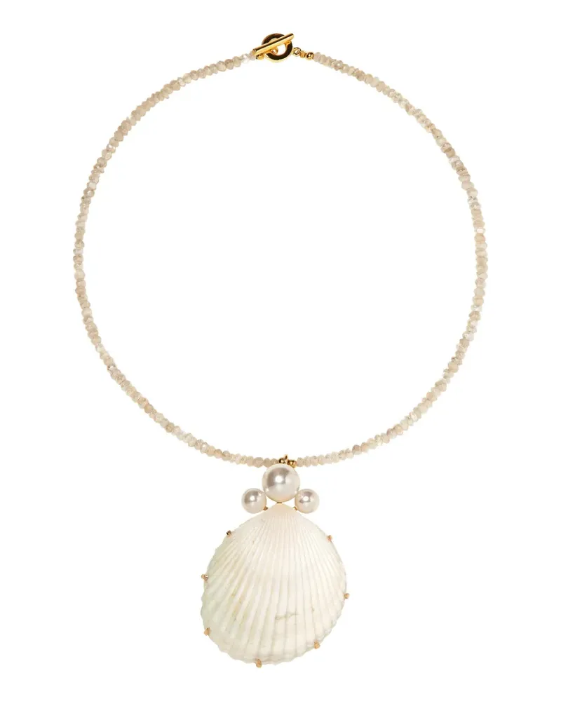 Jennifer Behr Flamenco shell-pendant necklace - Gold Gold