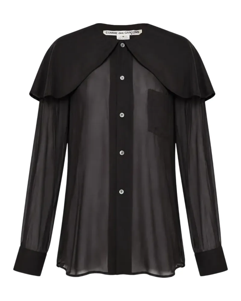 Comme des Garçons Semi-transparente Bluse - Schwarz Schwarz
