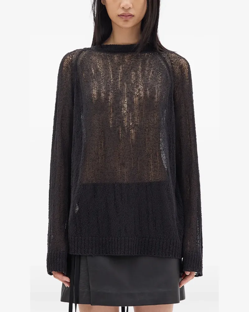 Ann Demeulemeester Pullover mit Schleifenkragen - Schwarz Schwarz