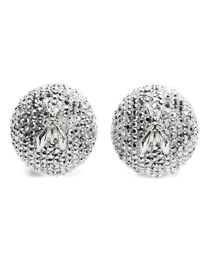 Patrizia Pepe crystal-embellished fly-detail earrings - Silber Silber