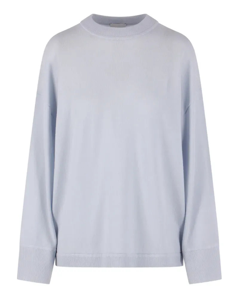 ALLUDE Gerippter Pullover mit rundem Ausschnitt - Blau Blau