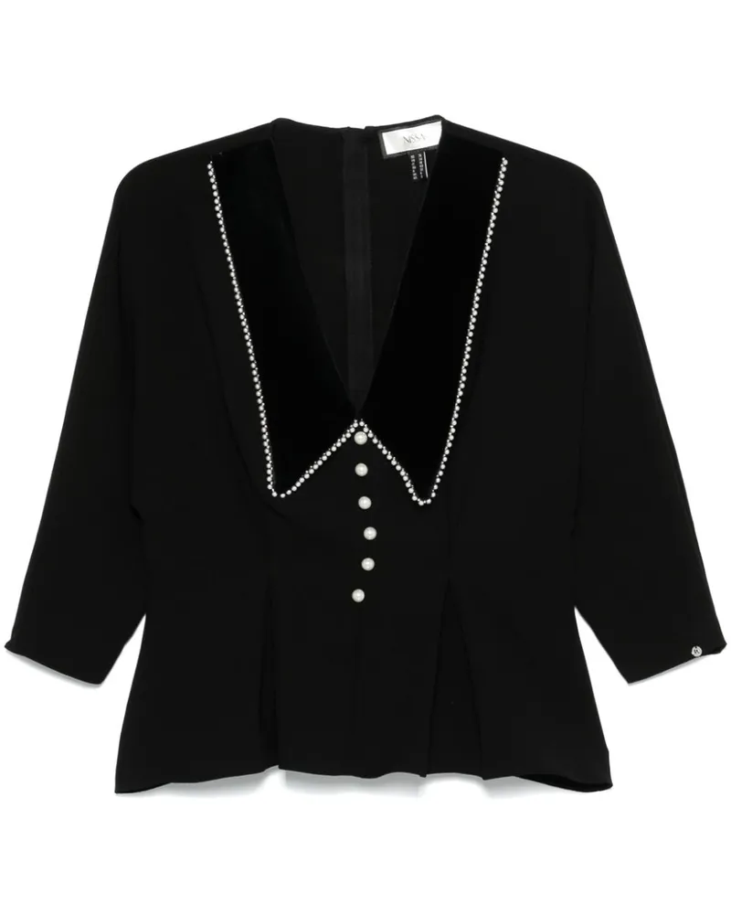 NISSA Hemd mit Oversized-Kragen - Schwarz Schwarz