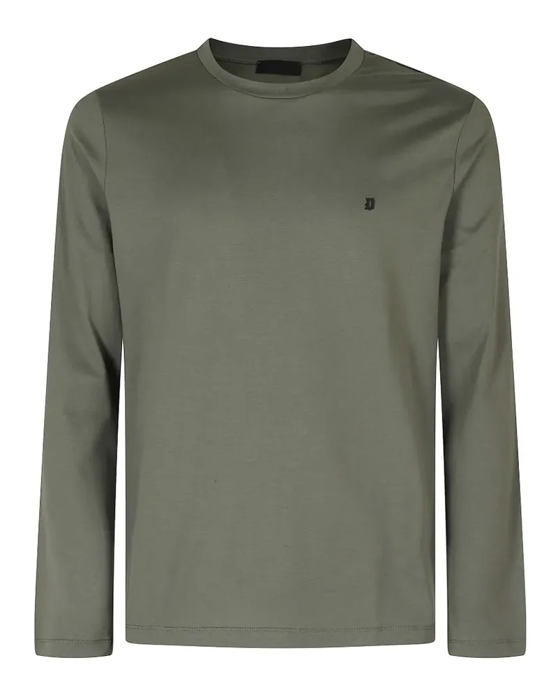 Dondup Langarmshirt mit Logo-Patch - Grün Grün