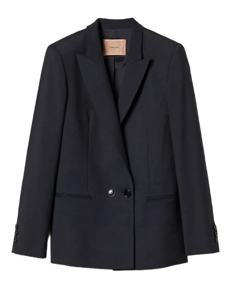 Twin-Set double-breasted wool-blend blazer - Blau Blau