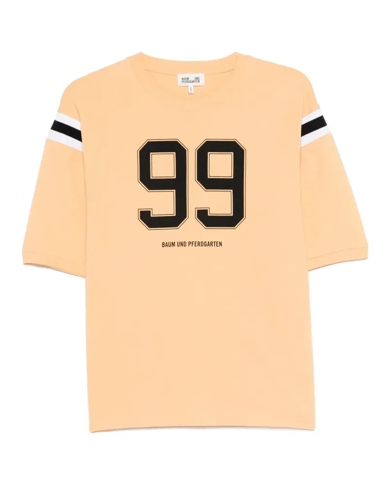 Baum und Pferdgarten Gestreiftes July T-Shirt mit Nummern-Print - Orange Orange