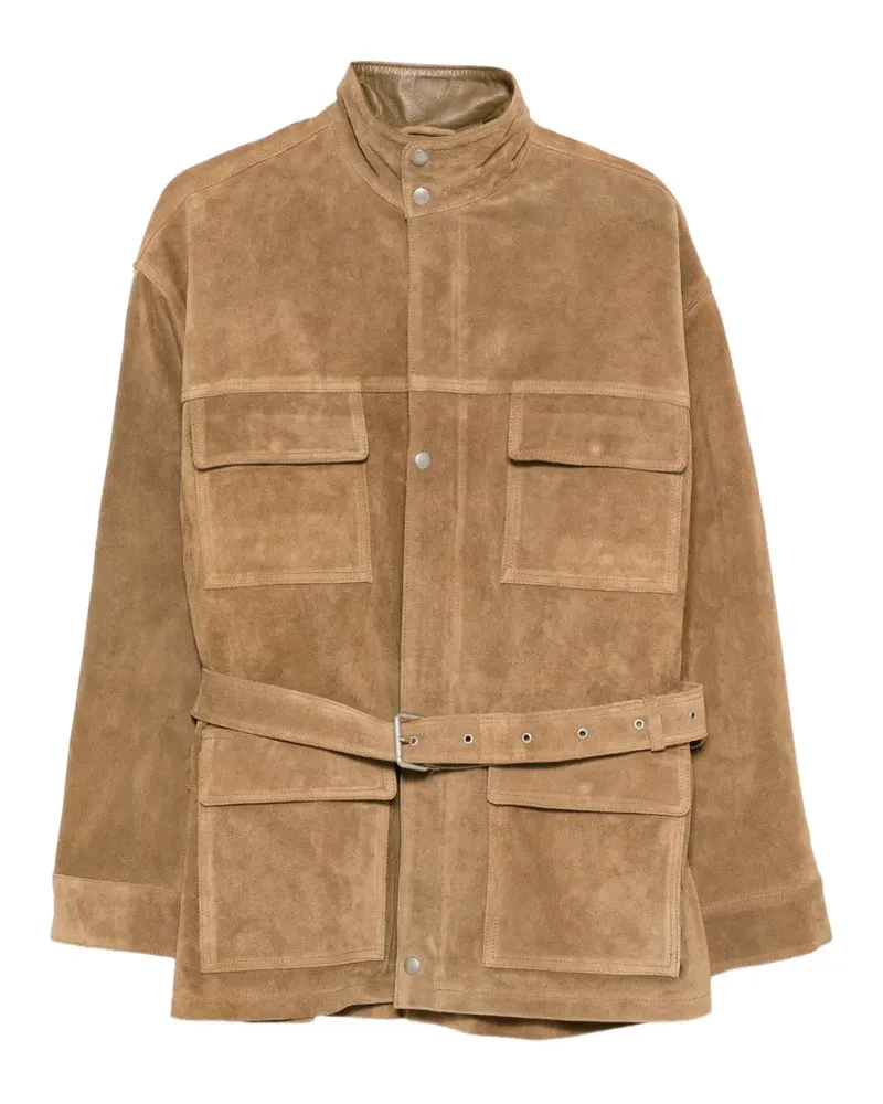 Arma belted suede jacket - Nude Nude