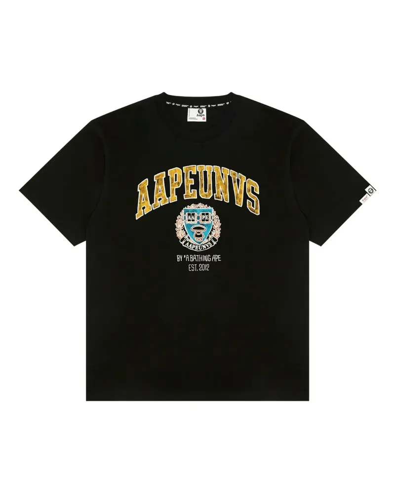 BAPE T-Shirt mit Wappen - Schwarz Schwarz