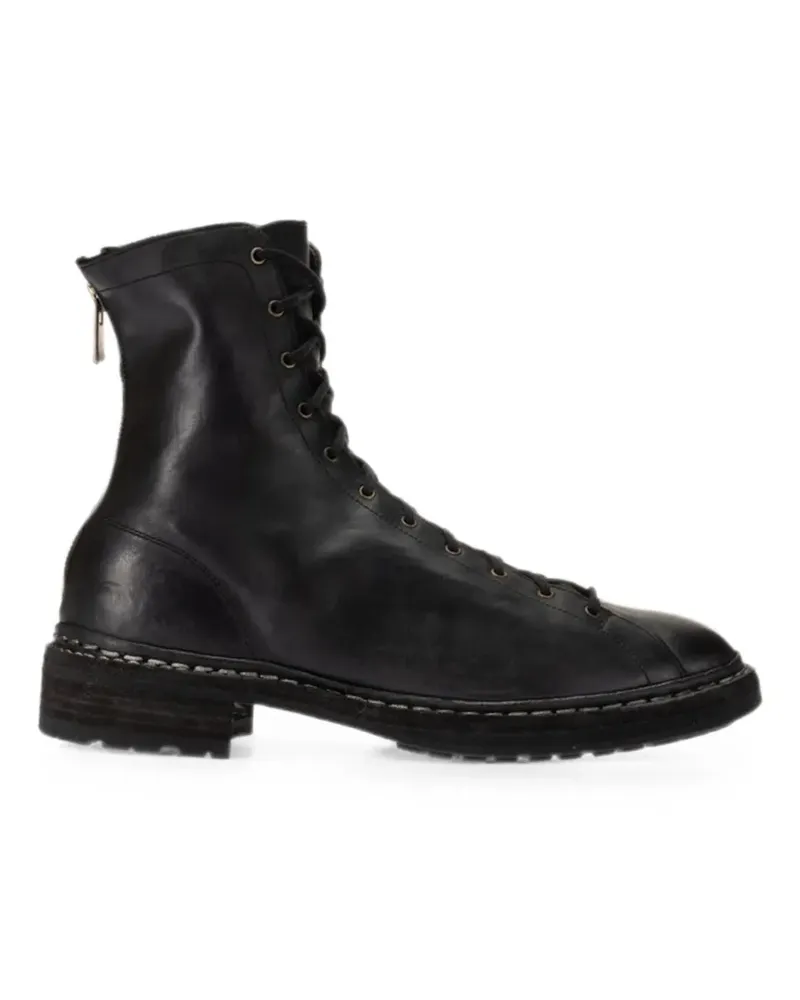 GUIDI lace-up biker boots - Schwarz Schwarz