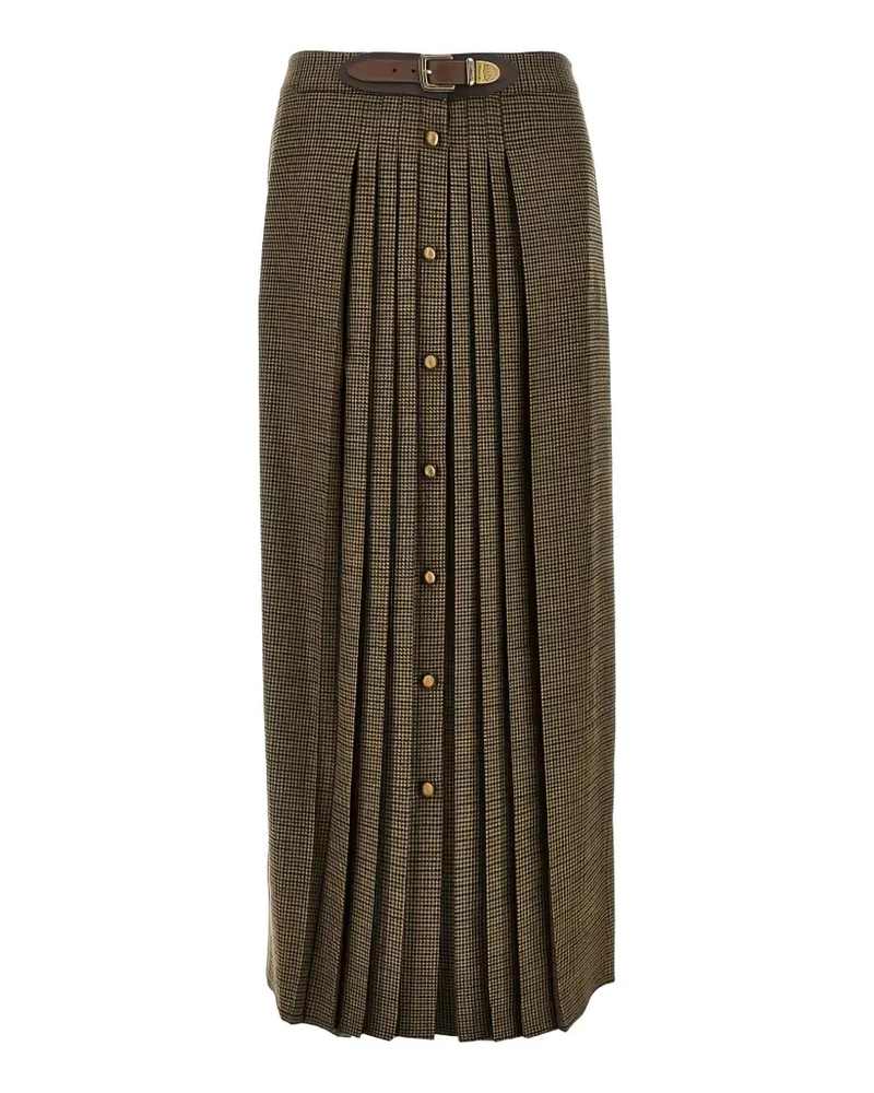 Etro belted pleated maxi skirt - Braun Braun