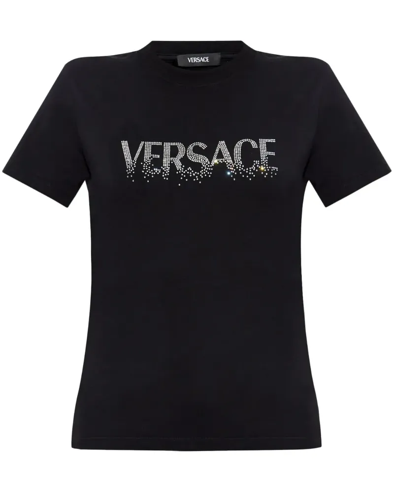 Versace T-Shirt mit Kristallen - Schwarz Schwarz