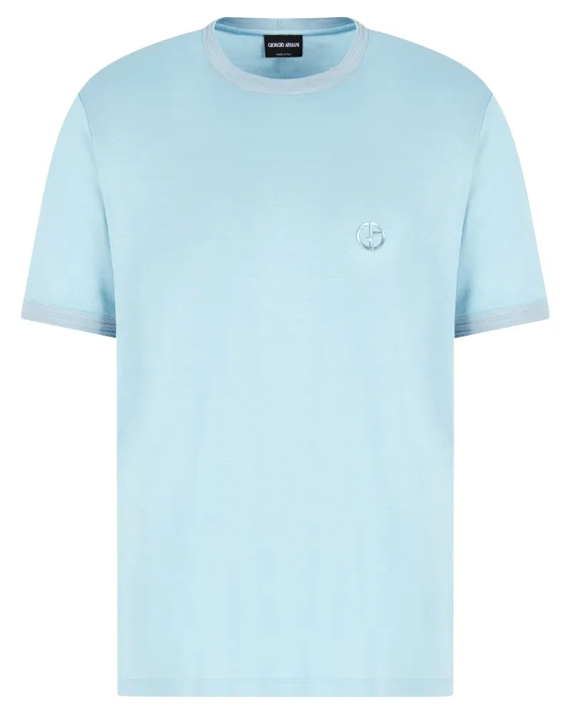Giorgio Armani T-Shirt mit Logo-Stickerei - Blau Blau