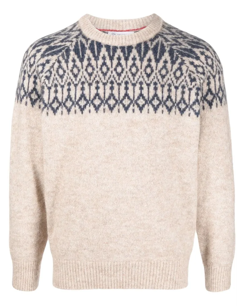Brunello Cucinelli Pullover mit Strickmuster - Nude Nude
