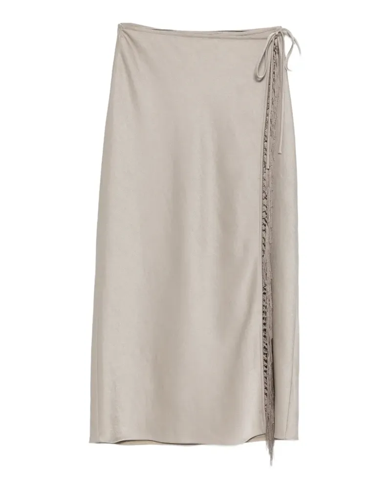 Nanushka Midirock mit Fransendetail - Grau Grau