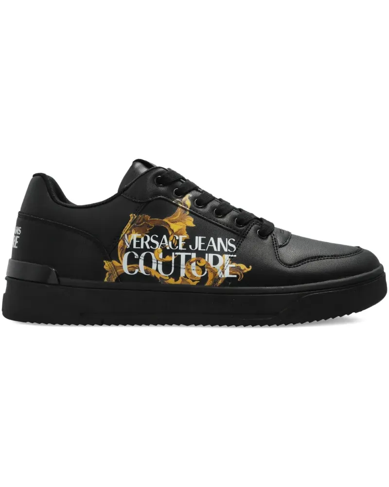Versace Jeans Sneakers mit Logo-Print - Schwarz Schwarz