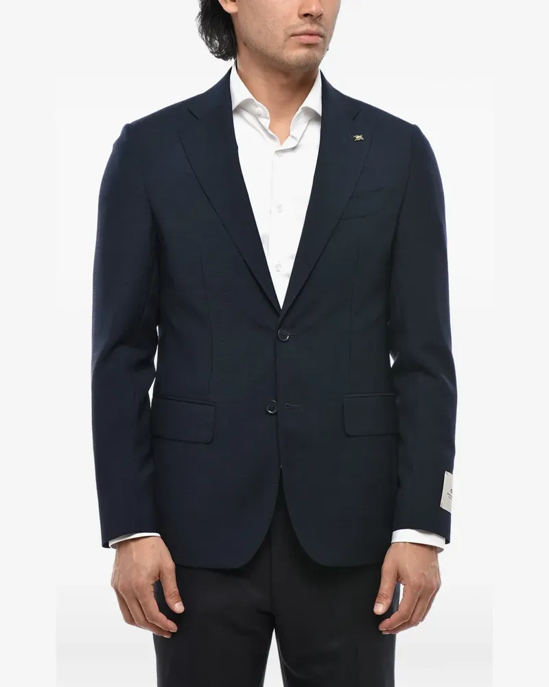 Corneliani single-breasted flap-pocket blazer - Blau Blau