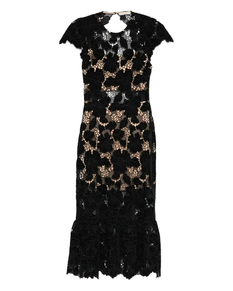 Alice + Olivia Clover Midikleid - Schwarz Schwarz