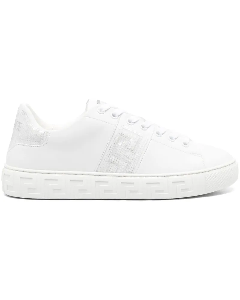 Versace Sneakers mit Greca-Verzierung - Weiß Weiß