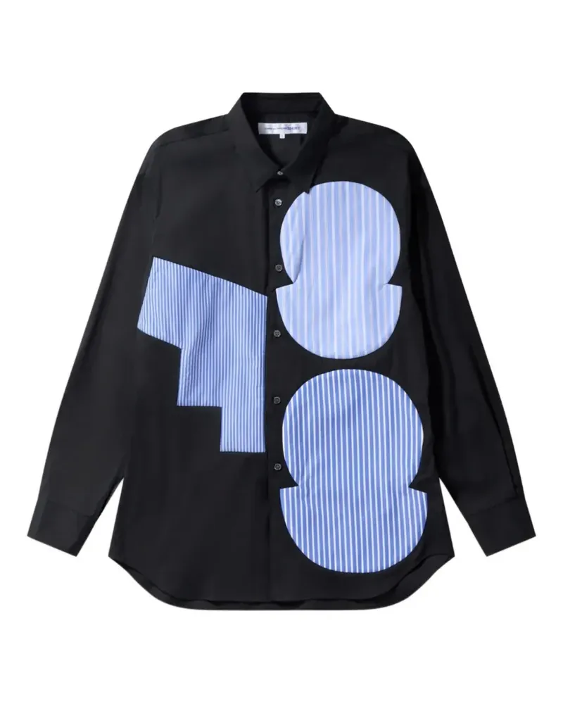 Comme des Garçons Gestreiftes Hemd im Patchwork-Look - Schwarz Schwarz